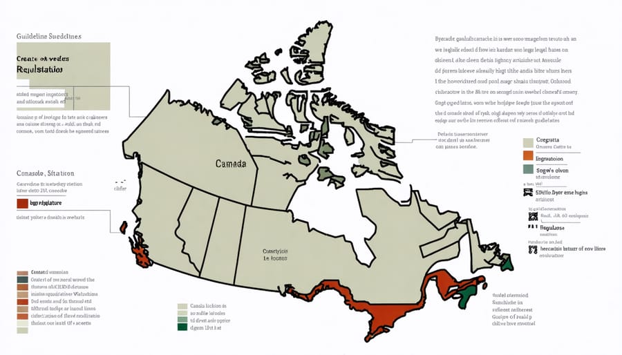 Canadian map showing provincial regulations for kratom and cannabis across different regions